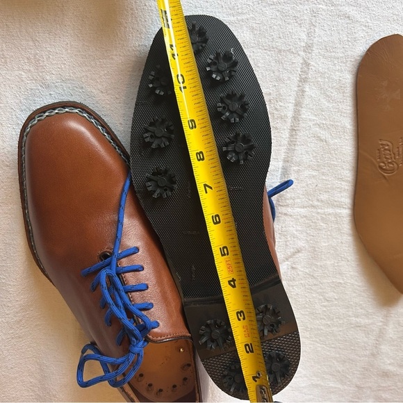 Crary Brand New Handmade Men\'s Leather Spiked Golf Shoes Vibram Sole Size 13